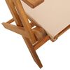 vidaXL Folding Garden Chairs 6 pcs Beige Fabric and Solid Wood