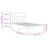 vidaXL Metal Bed Frame without Mattress with Headboard Black 100x200cm