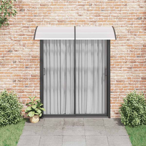 vidaXL Door Canopy Black and Transparent 200x75 cm PC