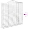 vidaXL Arched Gabion Baskets 13 pcs 200x30x200/220 cm Galvanised Iron