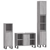 vidaXL 3 Piece Bathroom Furniture Set Grey Sonoma Engineered Wood