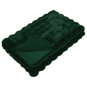 vidaXL Faux Rabbit Fur Blanket Olite Dark Green 130 x 150 cm Polyester