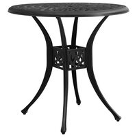 vidaXL Garden Table Black 78x78x72 cm Cast Aluminium