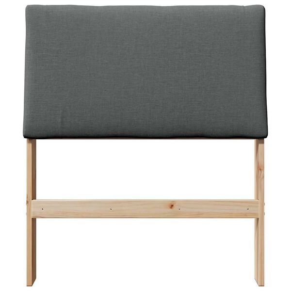 vidaXL Upholstered Headboard Dark Grey 75 cm Solid Pine Wood