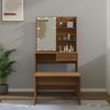 vidaXL Dressing Table Set with LED Brown Oak Engineered Wood