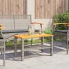vidaXL Garden Table Grey 70x38x42 cm Poly Rattan Acacia Wood