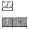 vidaXL 3 Piece Bathroom Furniture Set Grey Sonoma Engineered Wood