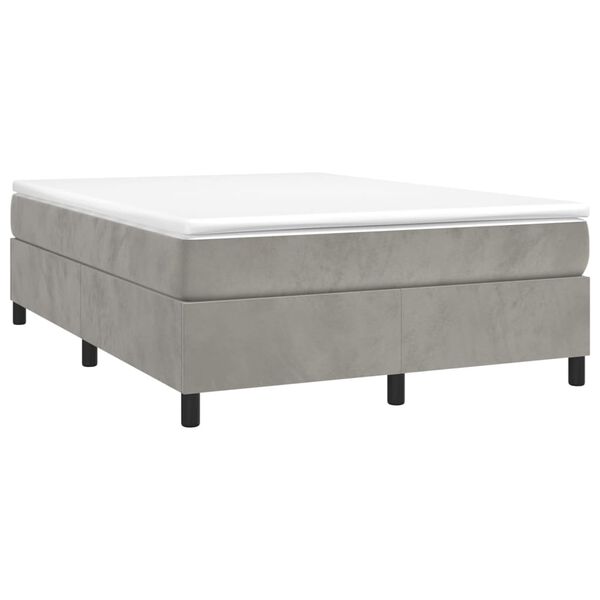 vidaXL Box Spring Bed Frame Light Grey Double Velvet (UK/IE/FI/NO only)