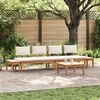 vidaXL Garden Sofa Set 5 pcs Brown and Cream