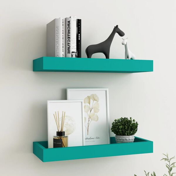 vidaXL Loggia Wall Shelves 2 pcs Blue 40x15x4 cm MDF
