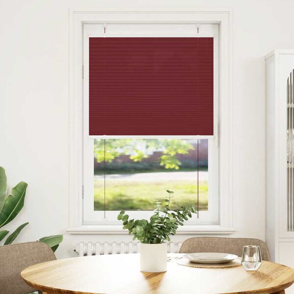 vidaXL Pleated Blind Bordeaux Red 70x100 cm Fabric Width 69.4 cm Polyester