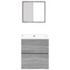 vidaXL Bathroom Sink Cabinet with Basin and Mirror Grey Sonoma