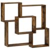 vidaXL Wall Shelf Smoked Oak 98 x 17 x 91 cm Engineered Wood