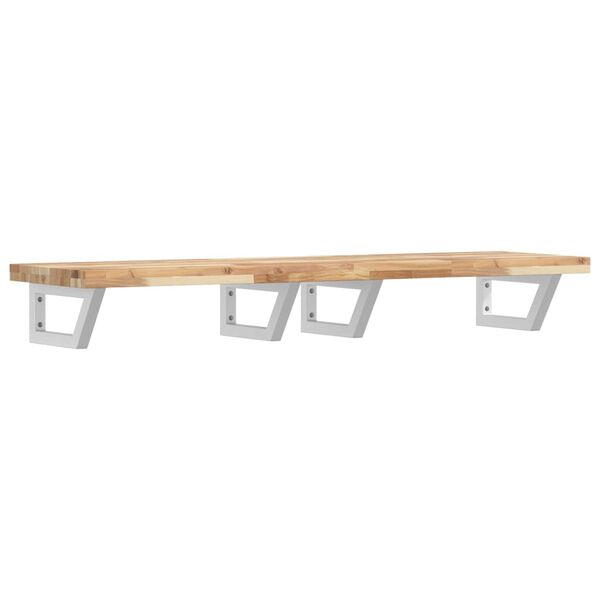 vidaXL Basin Shelf Wall Mounted Steel and Solid Wood Acacia