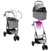 vidaXL Folding Pet Stroller Grey 78 x 54 x 101 cm 600D Oxford fabric