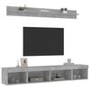 vidaXL 5 Piece TV Wall Units with LED Concrete Grey Engineered Wood