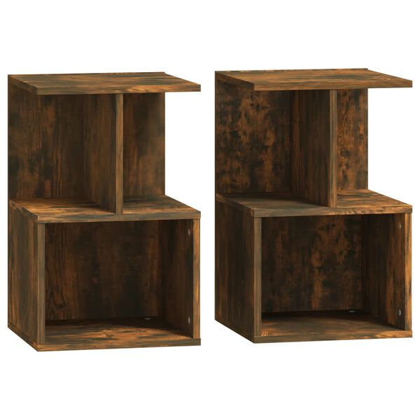 vidaXL Bedside Cabinets 2 pcs Smoked Oak 35x35x55 cm Engineered Wood