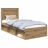 vidaXL Bed Frame Artisian Oak 75 x 190 cm Solid Pine Wood