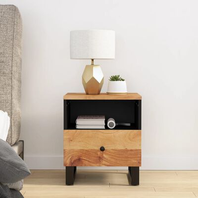 vidaXL Bedside Cabinet Solid Wood Acacia&Engineered Wood