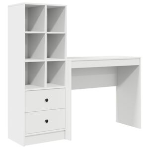 vidaXL Desk with Drawer with Shelf with Storage 2 pcs White