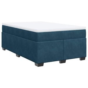 vidaXL Box Spring Bed with Mattress Dark Blue 120x200 cm Velvet