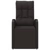 vidaXL Reclining Garden Chair with Cushions Black Poly Rattan