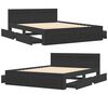 vidaXL Bed Frame with Headboard without Mattress Black 160x200 cm