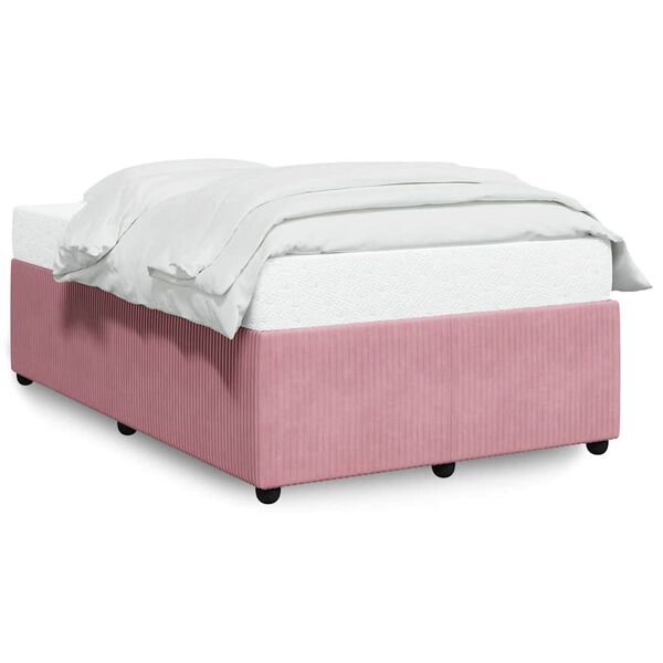 vidaXL Bed Frame without Mattress Pink 120x200 cm Velvet