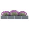 vidaXL Garden Raised Bed Galvanised Steel 320x40x45 cm Grey