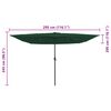 vidaXL Garden Parasol Green and Black 295 x 295 x 245 cm