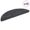 vidaXL Stair Mat | Set of 10 | Dark Grey | Needle-punched fabric