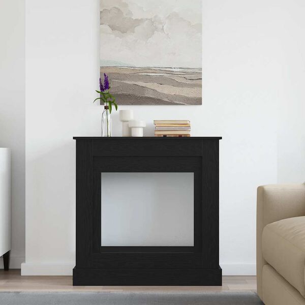 vidaXL Fireplace Surround Black Oak 90x30x90 cm Engineered Wood