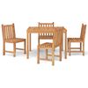vidaXL 5 Piece Garden Dining Set Solid Wood Teak