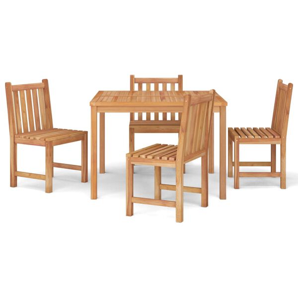 vidaXL 5 Piece Garden Dining Set Solid Wood Teak