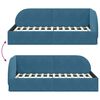 vidaXL Corner Bed Frame with Headboard Blue 80 cm x 200 cm Velvet