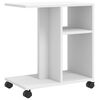 vidaXL Side Table with Wheels White 50x30x55 cm Engineered Wood