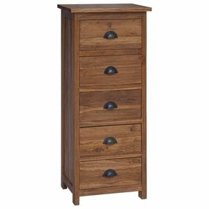 vidaXL Chest of Drawers Natural 45 x 35 x 110 cm Solid Teak Wood
