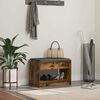 vidaXL Hall Bench with Cushion with Shelf Smoked Oak 63 x 38 x 45 cm