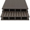 vidaXL WPC Hollow Decking Boards with Accessories 16m&sup2; 2.2m Dark Brown