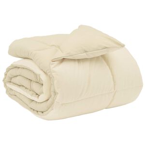 vidaXL Winter Duvet Quilted Cream 135 x 200 cm Microfiber