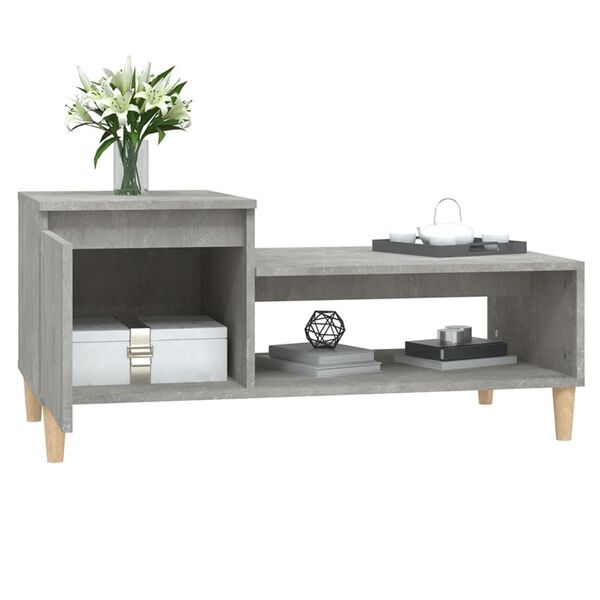 vidaXL Coffee Table Concrete Grey 100x50x45 cm Engineered Wood
