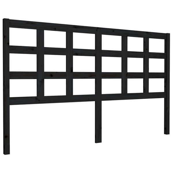 vidaXL Bed Headboard Black 165.5x4x100 cm Solid Wood Pine