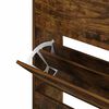 vidaXL Shoe Cabinet Smoked Oak 63x24x147 cm Engineered Wood