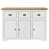 vidaXL Sideboard BODO White and Brown 115x43x79.5 cm Solid Wood Pine