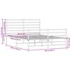 vidaXL Metal Bed Frame without Mattress with Footboard Black 160x200cm