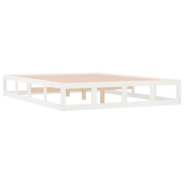 vidaXL Bed Frame without Mattress White 120x190 cm Small Double Solid Wood