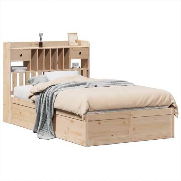 vidaXL Bed Frame without Mattress 135x190 cm Double Solid Wood Pine