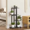 vidaXL 4-Floor Flower Stand with Wheels 44x23x80 cm Black Iron
