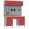 vidaXL Work Cabinet Set with Drawer with Storage Manual 8 pcs Red