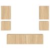 vidaXL 6 Piece TV Wall Units Sonoma Oak Engineered Wood